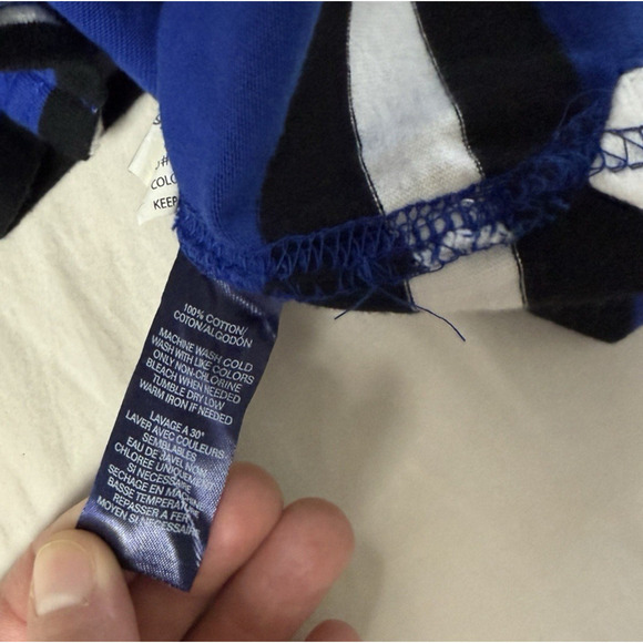 Chaps Rugby Polo Shirt Youth 10-12 M Blue Crest Collar Striped Retro Sport Prep - Picture 9 of 14